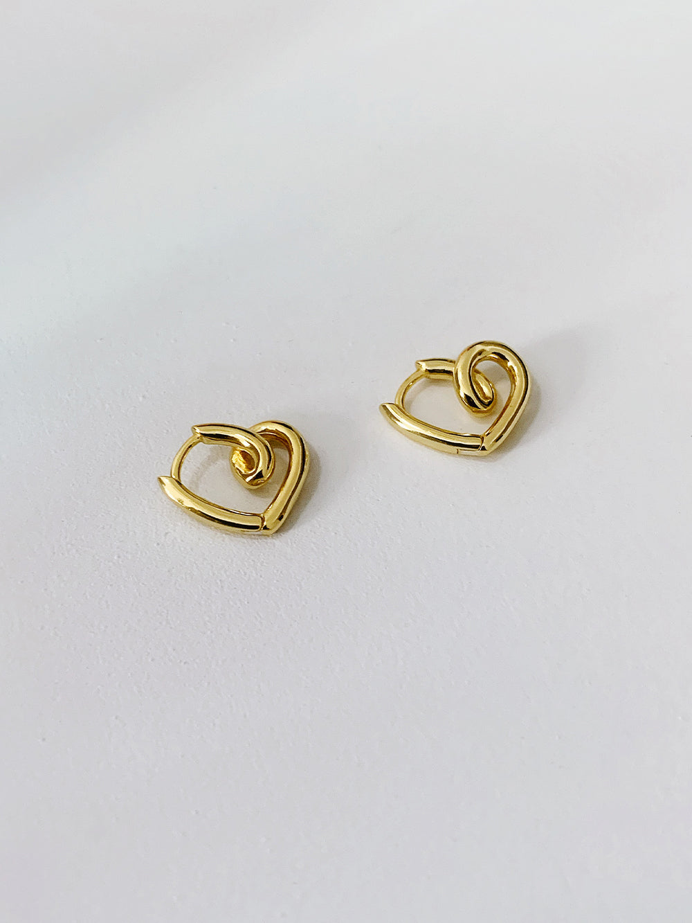 Twisted Heart Hoop Earrings