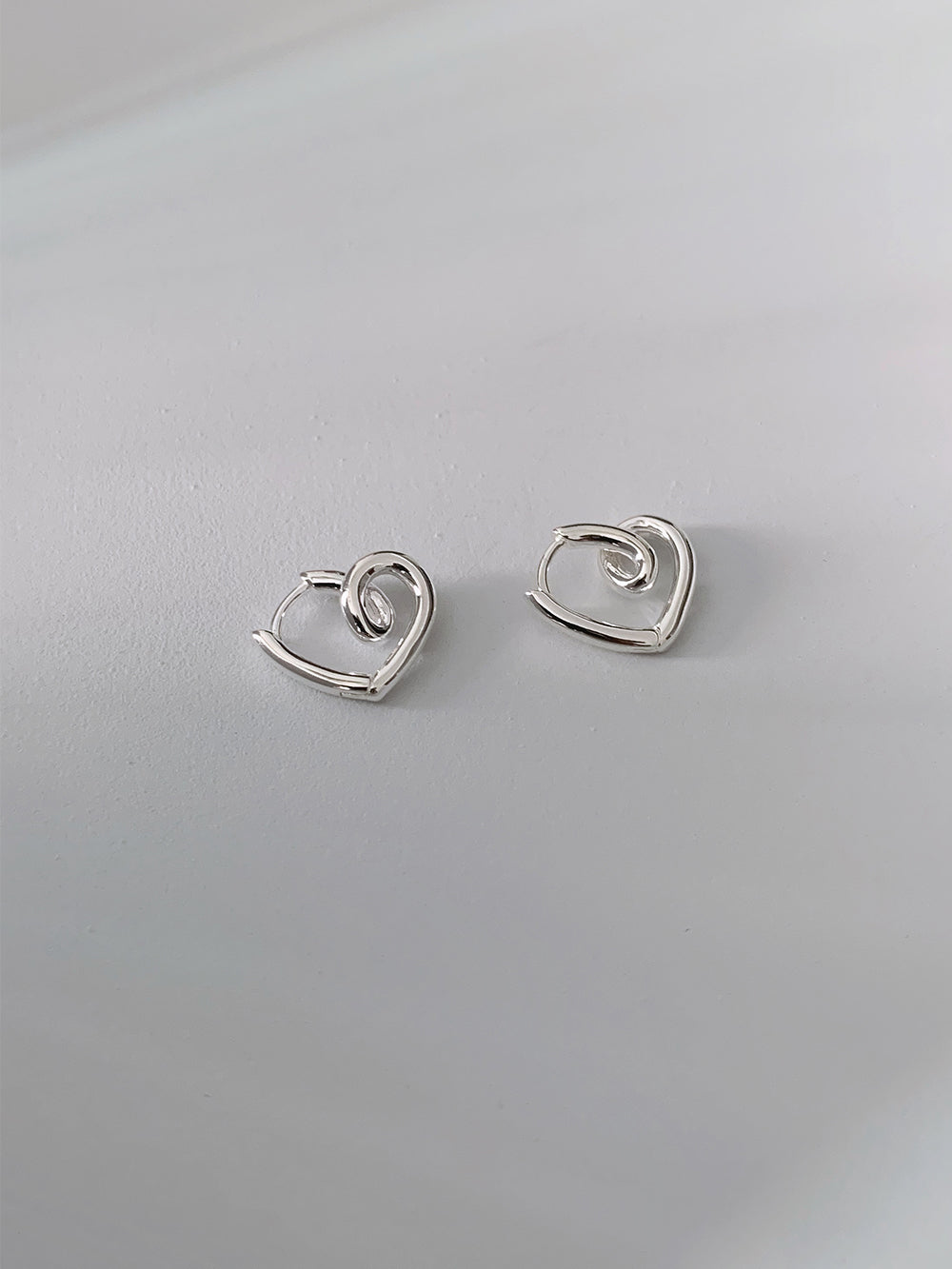 Twisted Heart Hoop Earrings