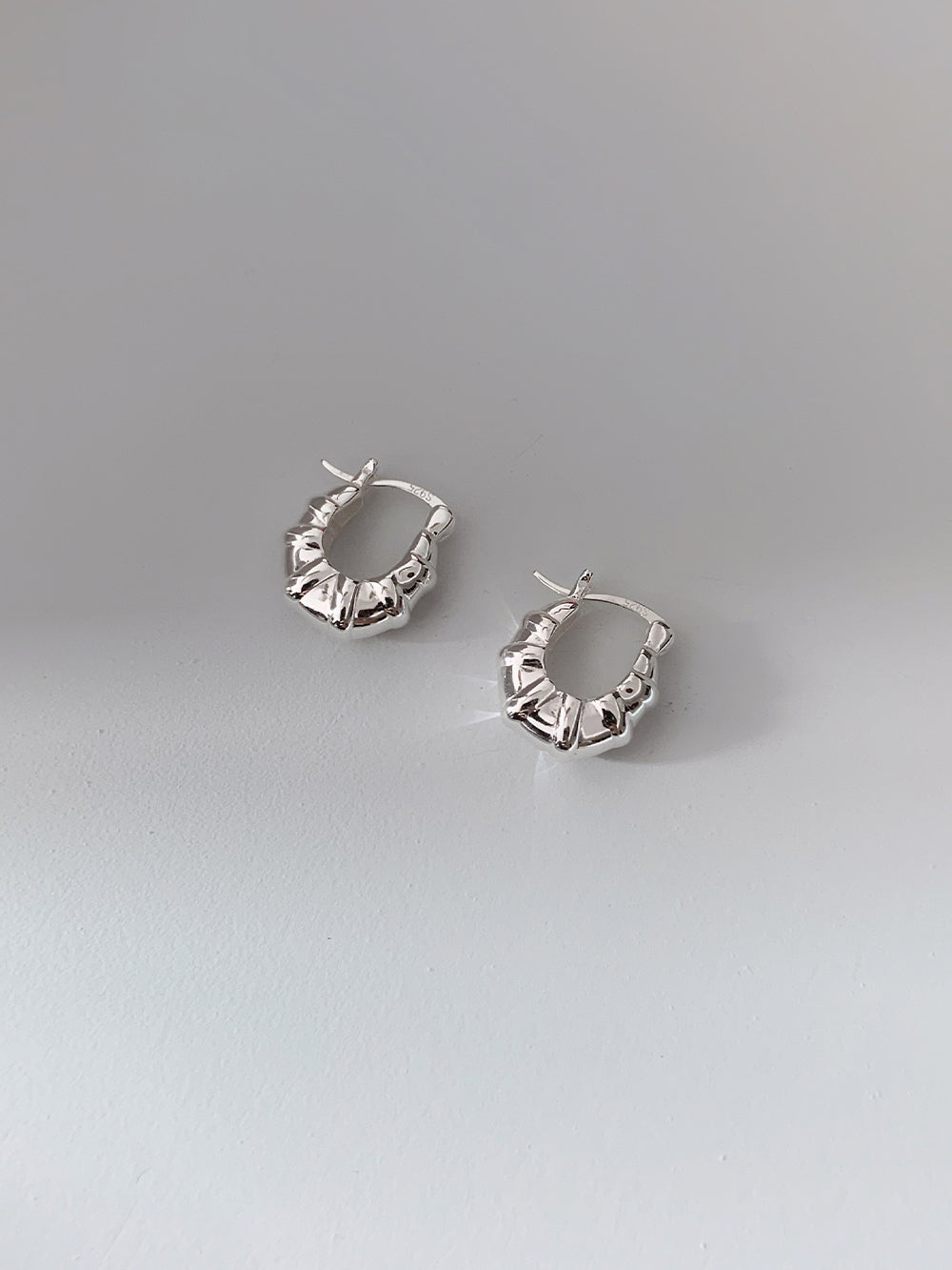 925 Silver Croissant Hoop Earrings