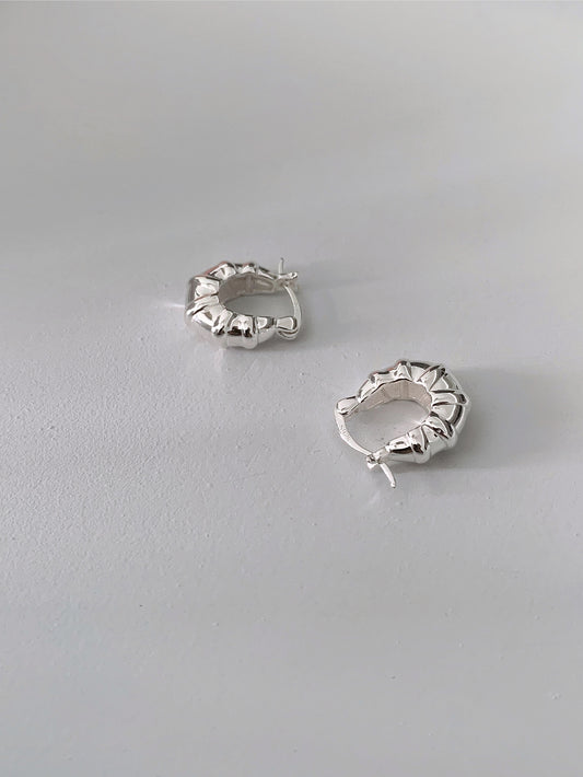 925 Silver Croissant Hoop Earrings