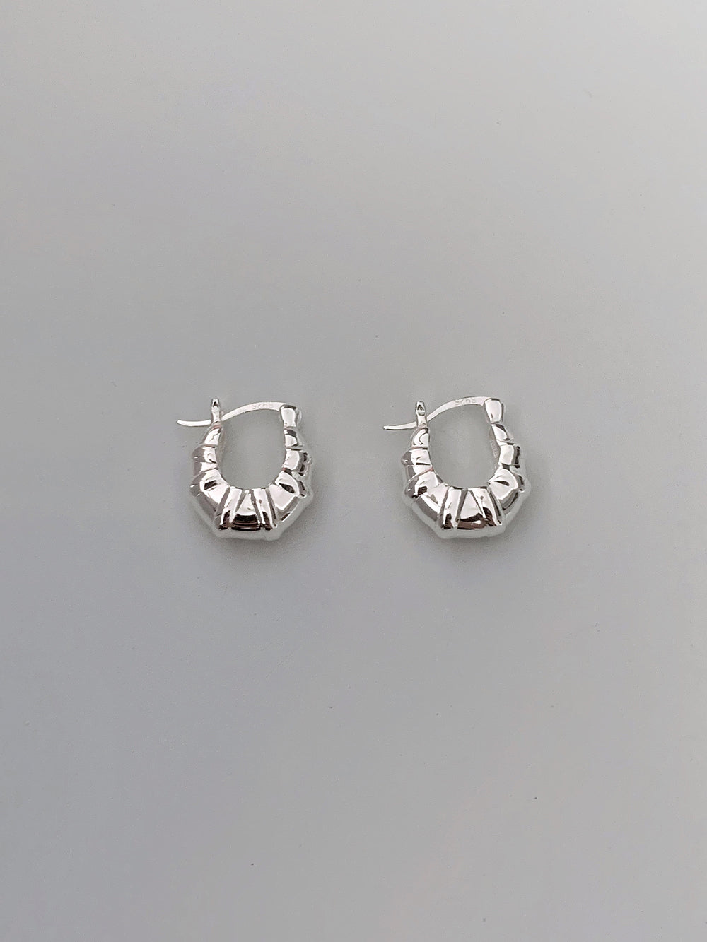 925 Silver Croissant Hoop Earrings