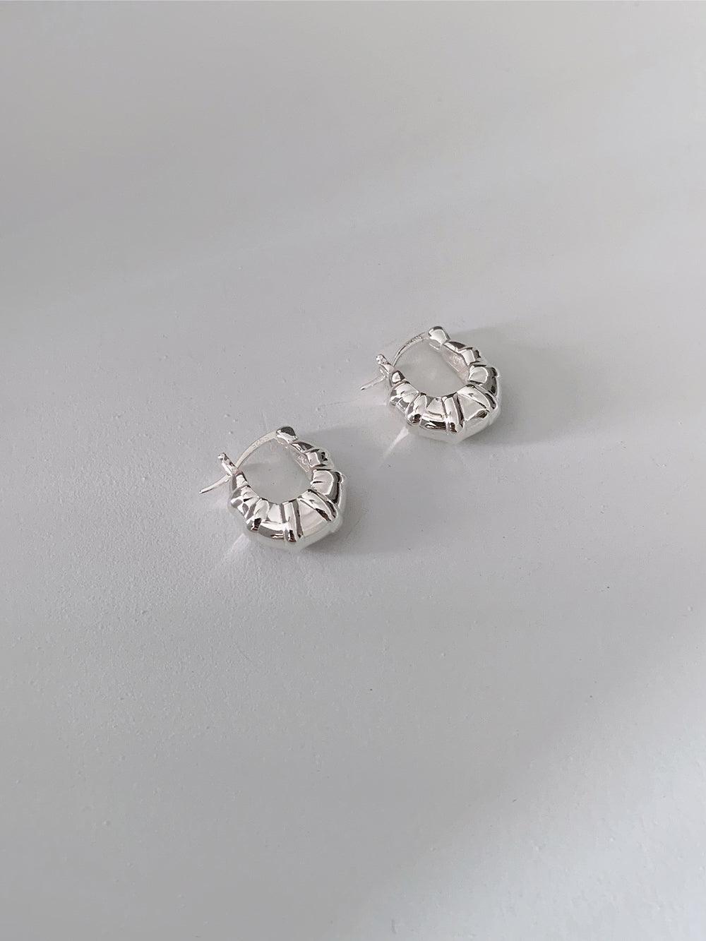 925 Silver Croissant Hoop Earrings