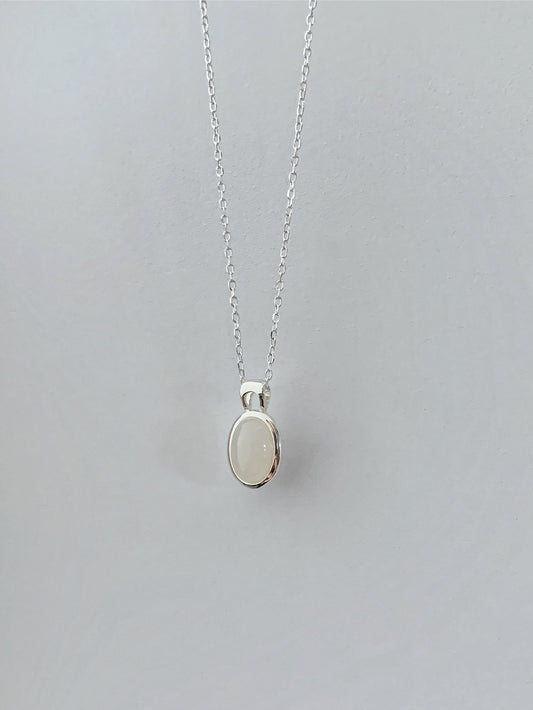 925 Silver Oval Crystal Necklace