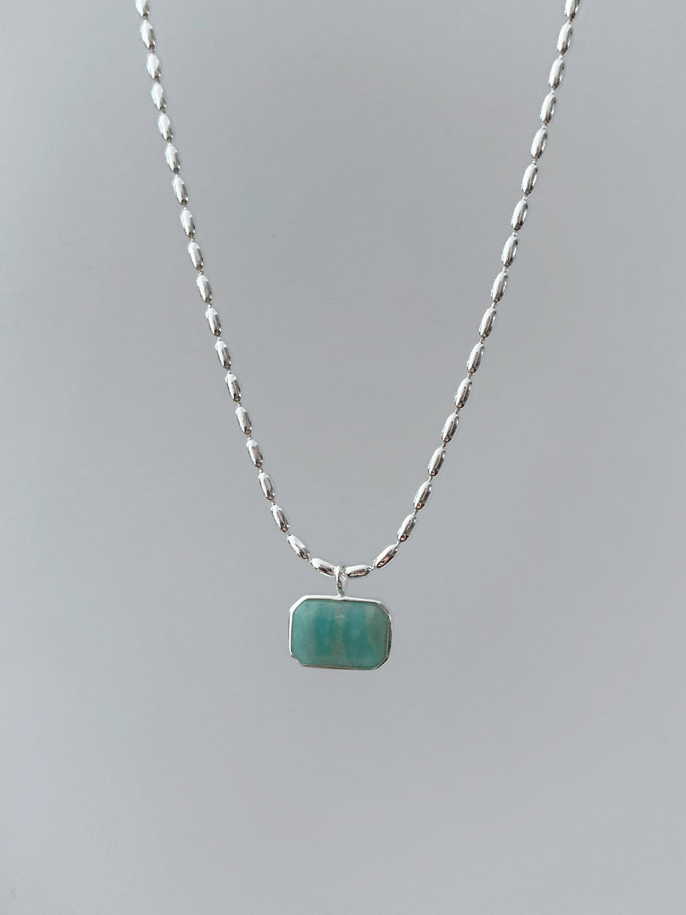 925 Silver Cubic Amazonite Necklace