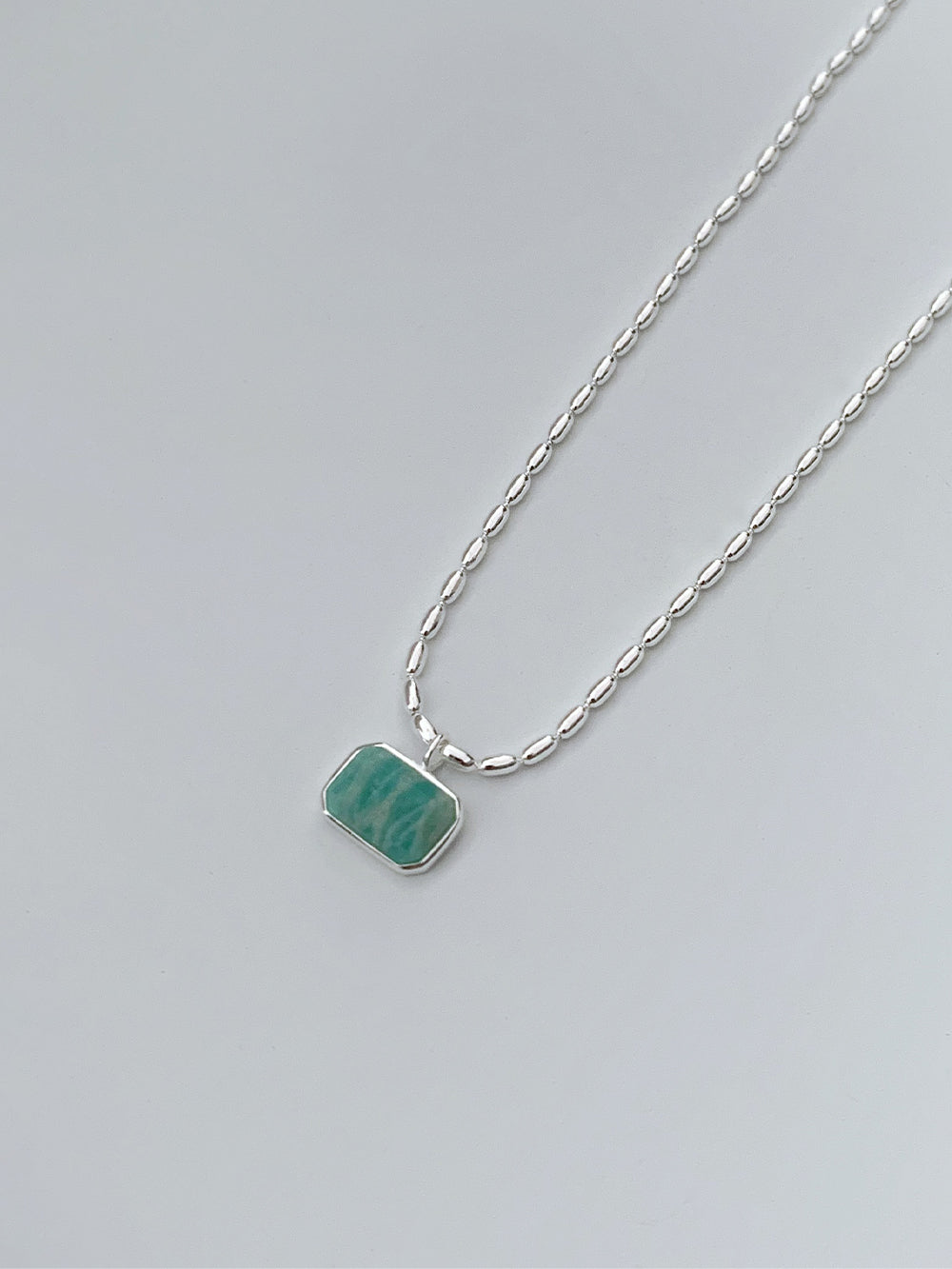 925 Silver Cubic Amazonite Necklace