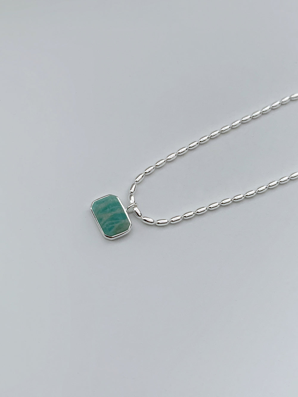 925 Silver Cubic Amazonite Necklace