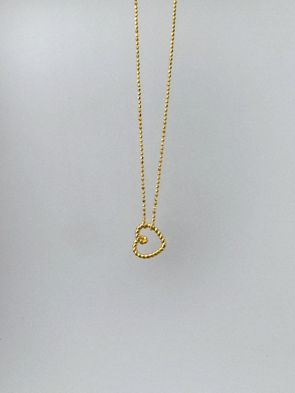 925 Silver Hollow Heart Necklace