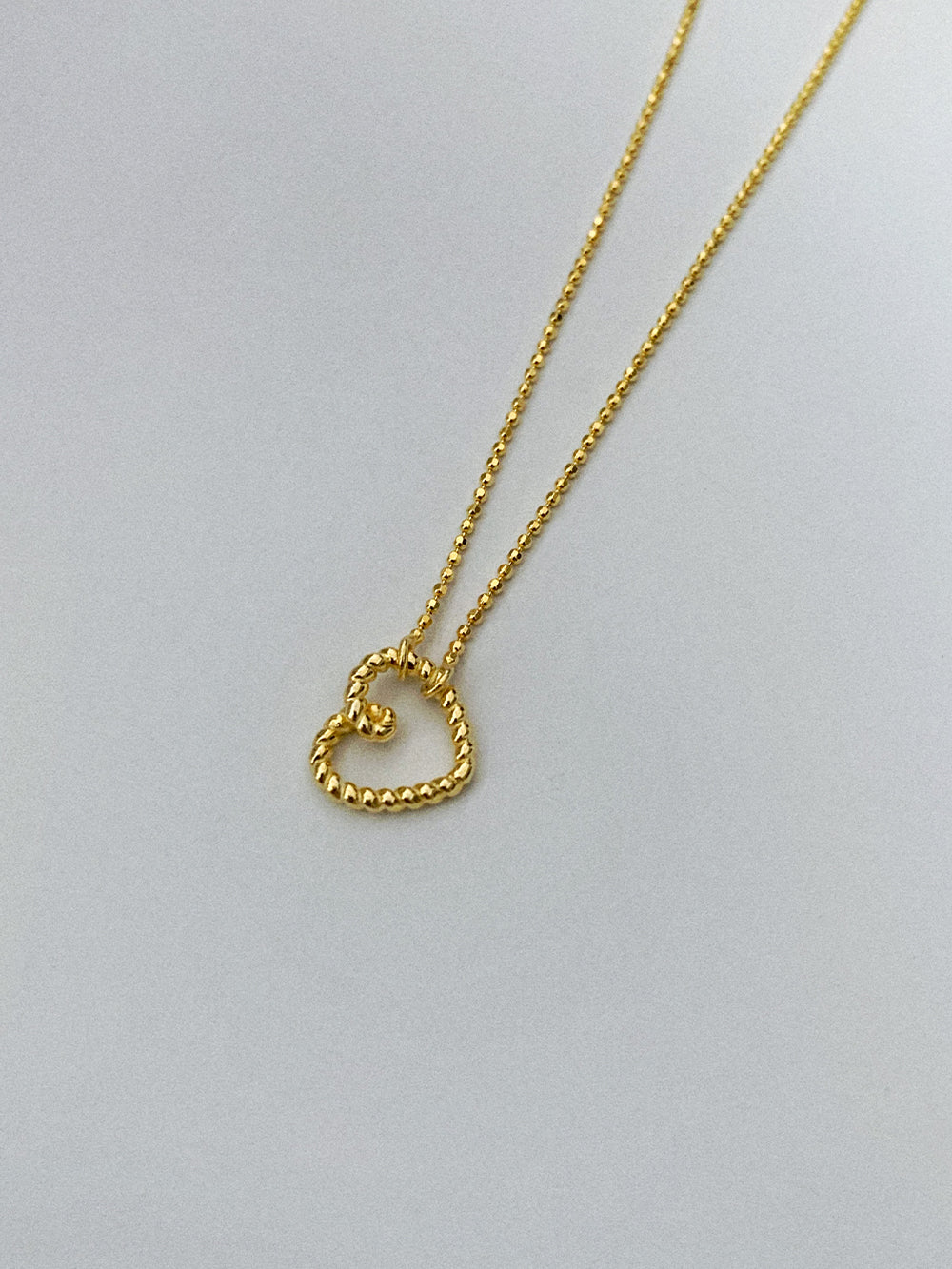 925 Silver Hollow Heart Necklace