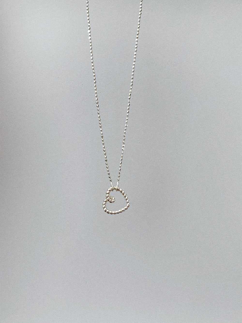 925 Silver Hollow Heart Necklace