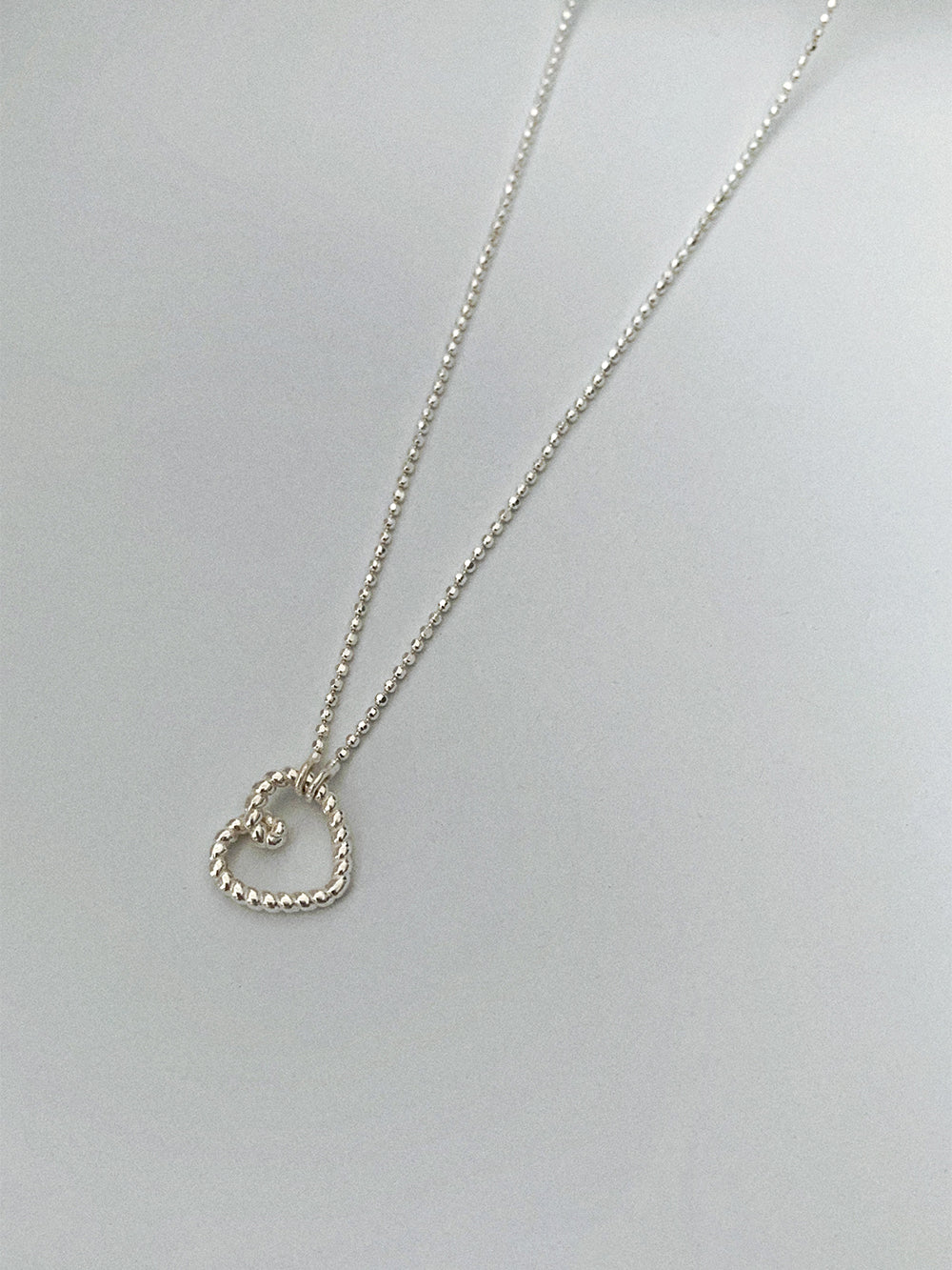 925 Silver Hollow Heart Necklace