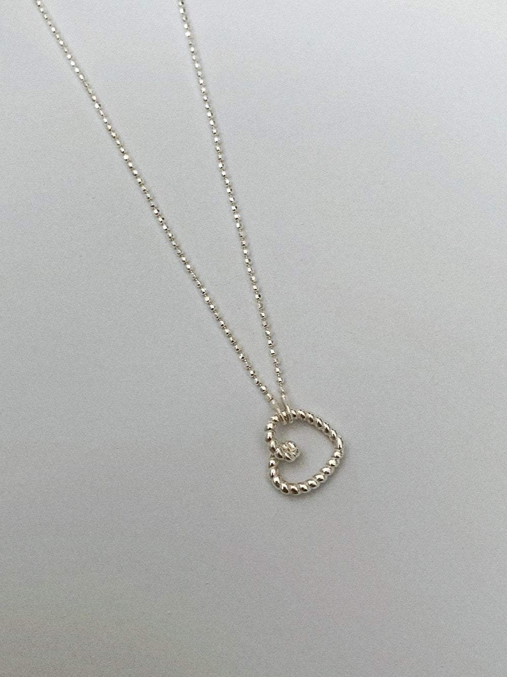 925 Silver Hollow Heart Necklace