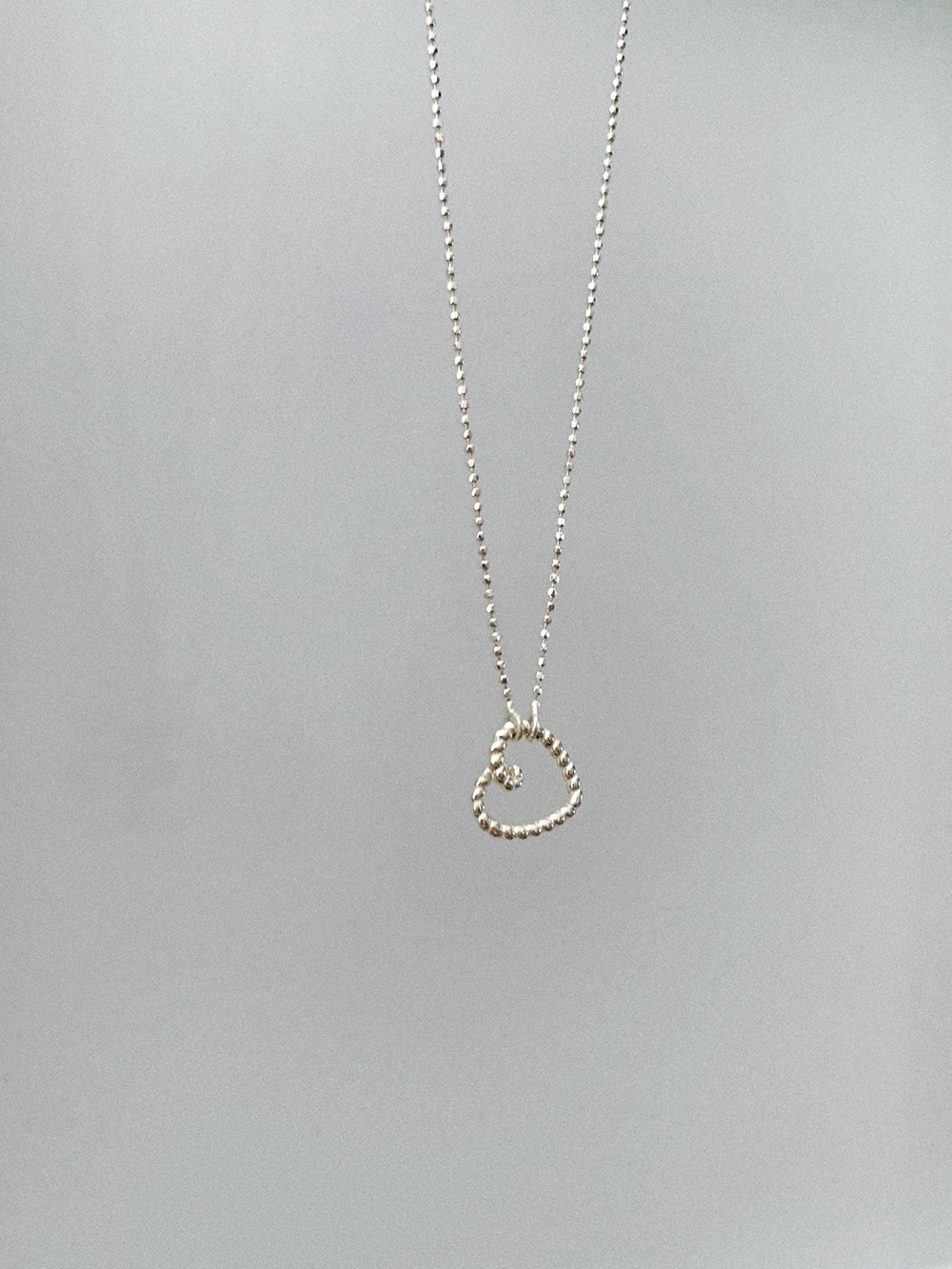 925 Silver Hollow Heart Necklace