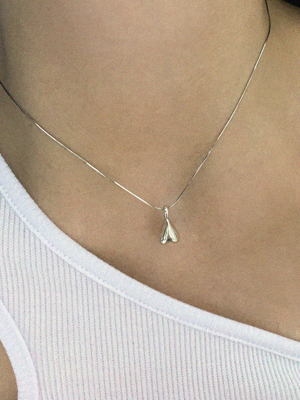 925 Silver Inverted Heart Necklace