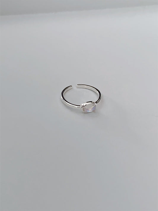 925 Silver Moonstone Open Ring