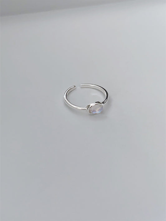 925 Silver Moonstone Open Ring